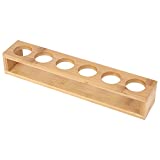 Estante de escritorio Omabeta, estante de copa de vino, estante de vidrio de madera estable para tienda (color bambú recto, 6 agujeros)